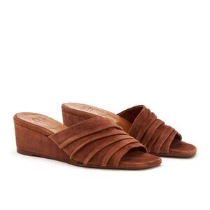 NEW Aquatalia Kristina Brown Suede Wedge Slides Size Slip On Nordstrom‎ Size 6